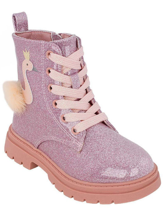 Kinderstiefel mit Reißverschluss Rosa