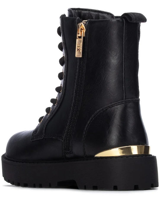 Kinderstiefel mit Schnürsenkeln Schwarz