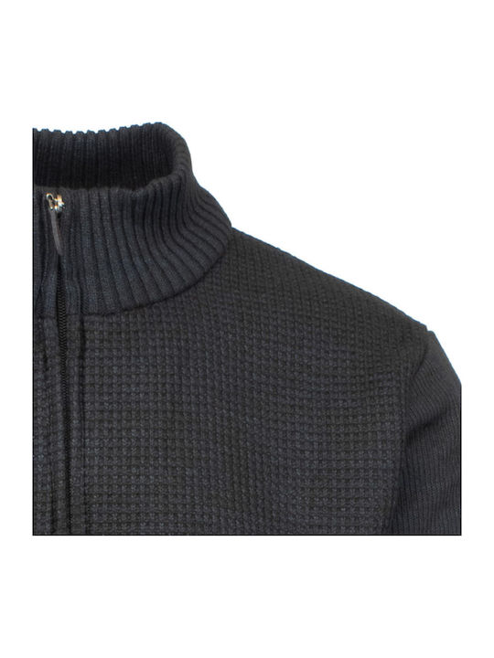 Herren Gestrickte Kapuzen-Jacke Blau