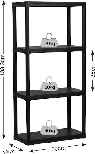 Βιβλιοθήκη Μαύρη 60x30x133εκ. Βιβλιοθήκη Μαύρη 60x30x133εκ.