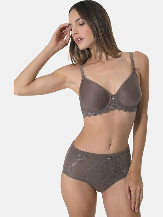 Antracit - Silver Sutien cu Căptușeală Ușoară și Cu Armătură