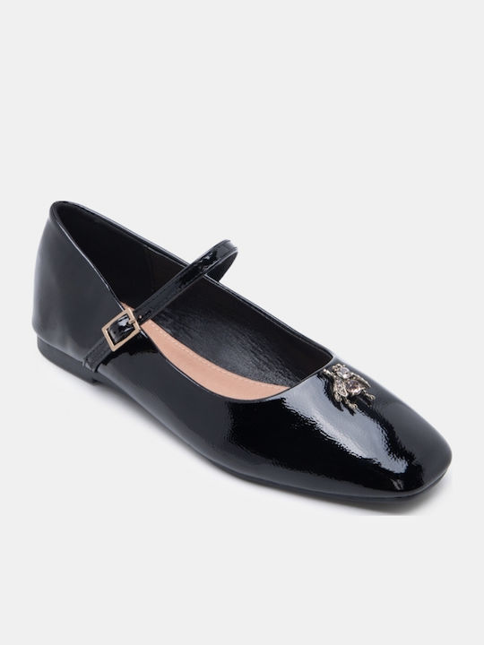 Balerini De Damă Mary Jane Cu Baretă Negre