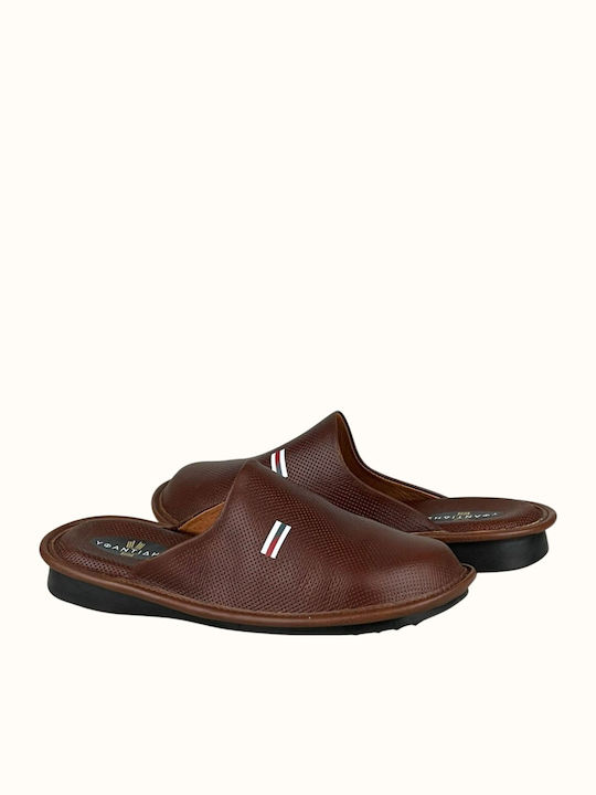 Leder Herren Hausschuhe Braun