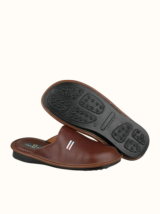 Leder Herren Hausschuhe Braun