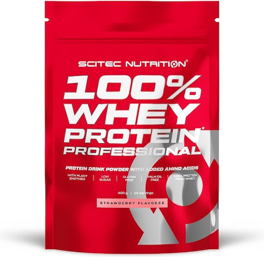 100% Whey Professional Πρωτεΐνη Ορού Γάλακτος Χωρίς Γλουτένη με Γεύση Φράουλα 400gr