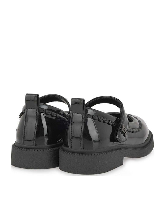 Kids Ballerinas with Hoop & Loop Closure Black