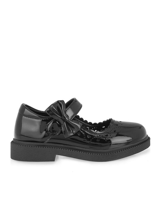 Kids Anatomic Ballerinas with Hook & Loop Closure Black