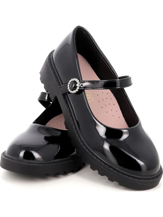 Kids Pumps & Ballerinas Anatomic With Hoop & Loop Closure Patent Leather Black -39.1