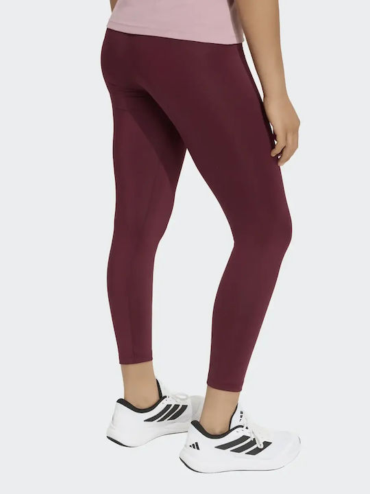 Kinderleggings Sport Lang Burgundisch Essentials 3-Stripes