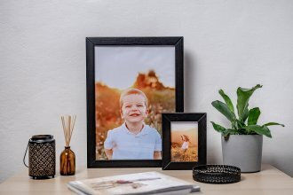 Apple Wooden Photo Frame with Black Frame