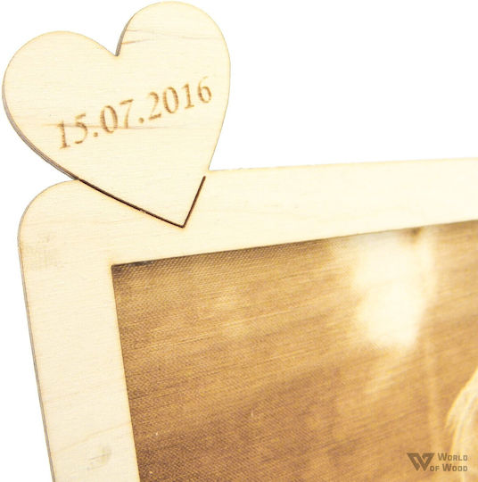 World of Wood Wooden Photo Frame With Brown Frame