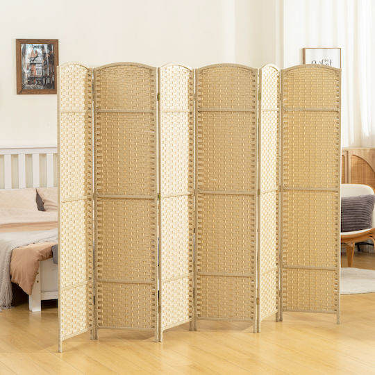 HomCom Paravan Decorativ Pliabil Din Lemn 240x170cm