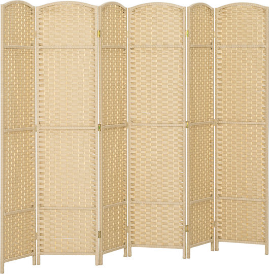 HomCom Paravan Decorativ Pliabil Din Lemn 240x170cm