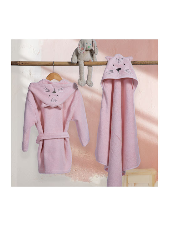 Nef-Nef Homeware Set Babyhandtücher 2 Stück Bamb Cats Are Perfect Lotus Rosa 70x140cm Gewicht 420gr/m²