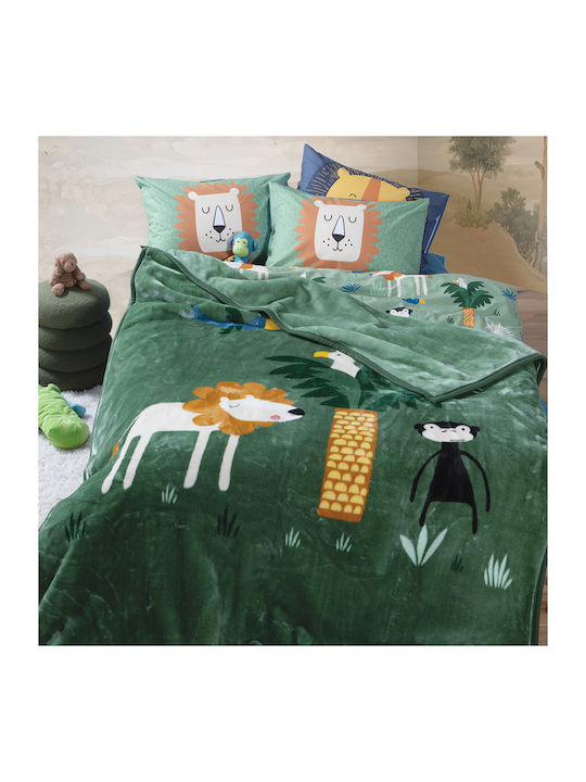 Nef-Nef Homeware Set Babyhandtücher 2 Stück Jungle Mania Pistazie 70x140cm Gewicht 420gr/m²