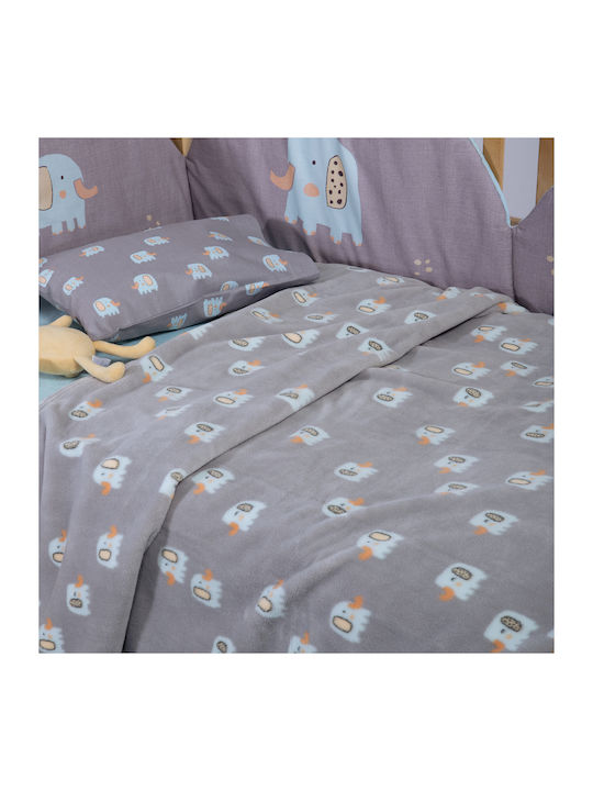 Nef-Nef Homeware Set Babyhandtücher 2 Stück Elefanten Grau 70x140cm Gewicht 420gr/m²