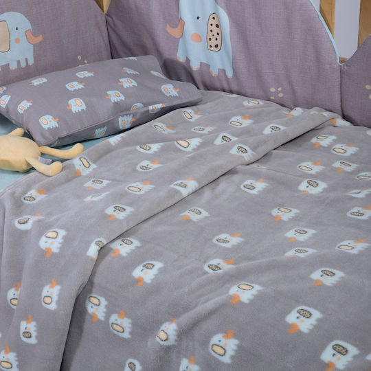 Nef-Nef Homeware Baby-Badetuch mit Kapuze Elefanten Grau 75x75cm