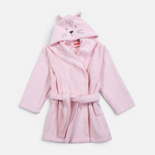 Nef-Nef Homeware Nef-Nef Homeware Baby-Badetuch mit Kapuze Cats Are Perfect Lotus Rosa 75x75cm