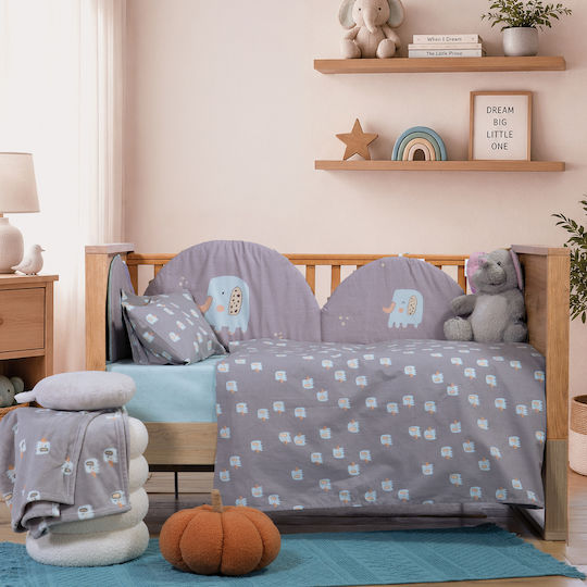 Nef-Nef Homeware Baby-Badetuch mit Kapuze Elefanten Grau 75x75cm