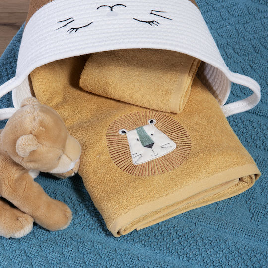 Nef-Nef Homeware Halat de baie pentru copii Wild Company Galben cu Glugă Nef-Nef Homeware Halat de baie pentru copii Wild Company Galben cu Glugă