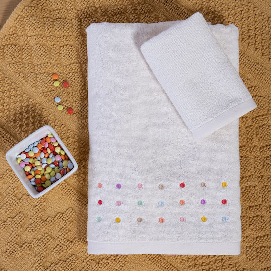 Nef-Nef Homeware Halat de baie pentru copii Dots Ecru/Blue cu Glugă