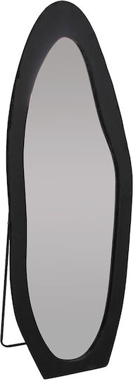Keskor Oglindă Asimetrică cu Cadru Lemn Negru 160x58cm
