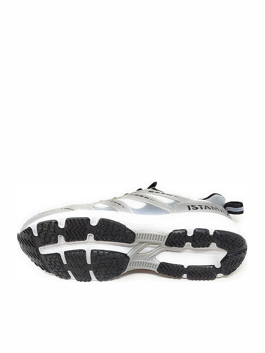 Waterproof Kids Sports Shoes Running with Hook & Loop Closure Silver