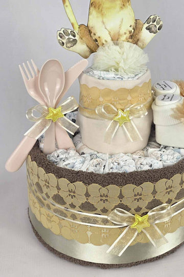 Dama Koupa Handmade Diaper Cake Made of Wood for Girl