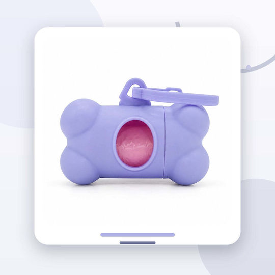 Dispenser Sac Igienic Pentru Excremente De Câine Formă De Os Clip Violet Roz