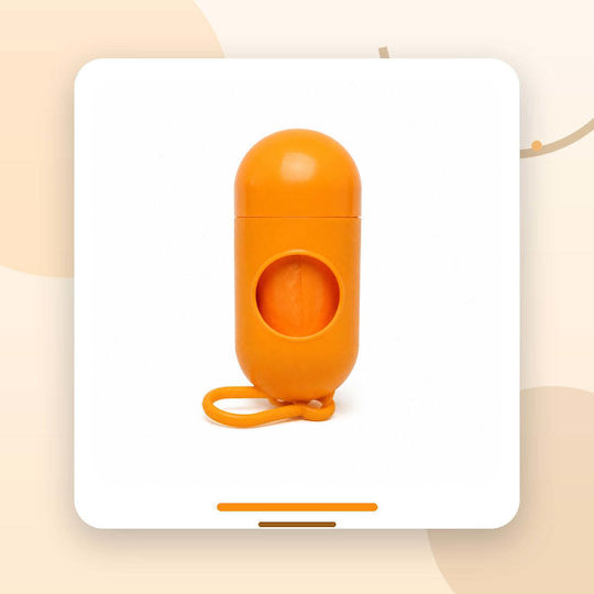 Dispenser Sac Saci Igienici Câini Formă Capsulă Carabinier Portocalie