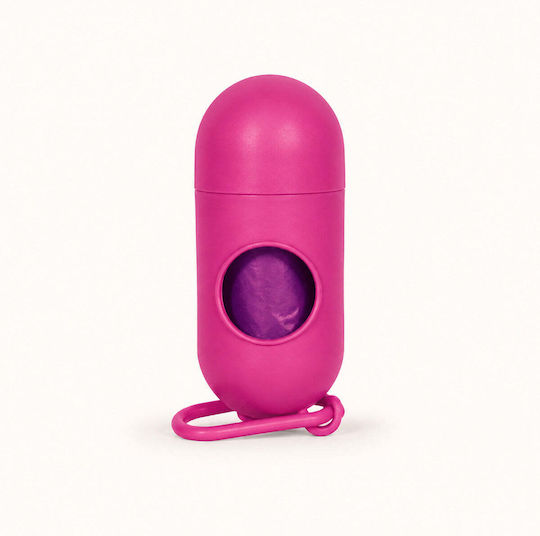 Dispenser Igienic De Saci Pentru Câini Formă Capsulă Carabină Fuchsia