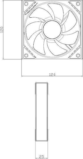 Thermalright TL-M12W Ventilator Pentru Carcasă 120mm (1500rpm / 47.6cfm) cu Iluminare ARGB și Conexiune 4-Pin PWM Alb