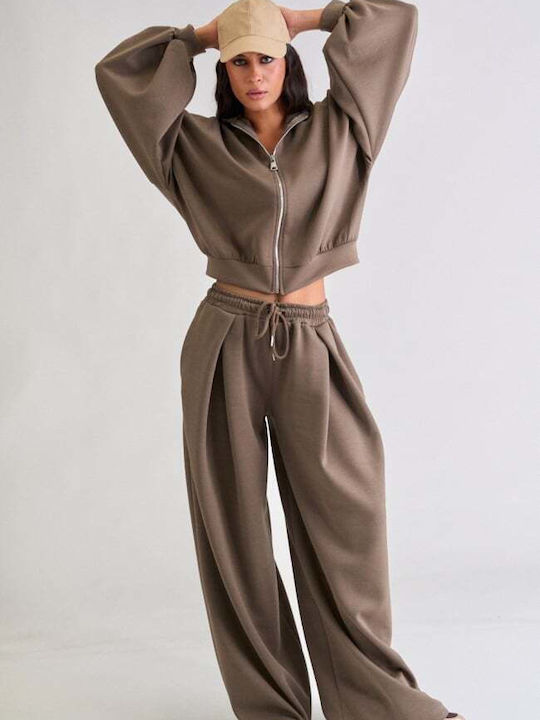 Damen Jogginghosen Beiges Dunkel Set