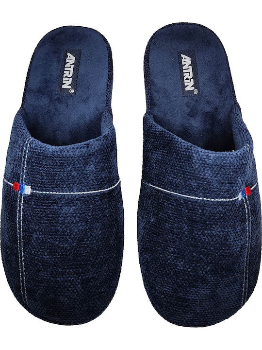Ανδρικές Παντόφλες Με Fleece Μπλε Ανατομικές
