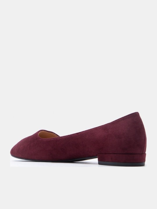 Pantofi Cu Toc Ascuțiți Cu Toc Jos Burgundy