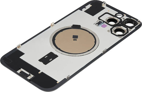 Sticlă Spate Cu MagSafe Magnet Iphone 16 Pro Max Fără Logo Aftermarket Negru Titan