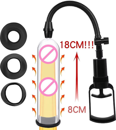Pompă manuală pentru penis cu vid accesoriu