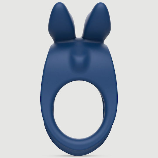 Inele Pentru Penis Cocoș și Testicule Din Silicon Cu Urechi De Iepure și Vibrație Fierce Controlate De La Distanță Albastru