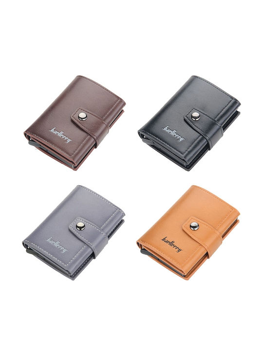 Anti-Theft Card Holder Baellerry Leather Wallet RFID Carbon Fiber Coffee