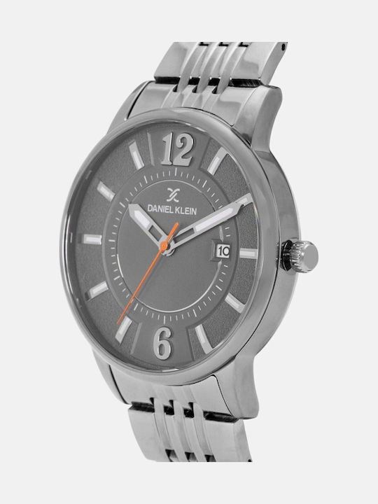 Daniel Klein Men's Watch 44mm Battery with Silver Metal Bracelet