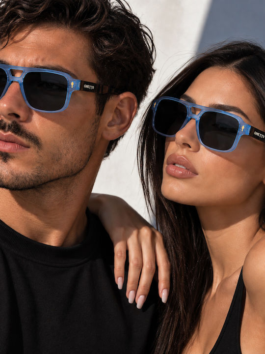 Ghetto Unisex Ochelari De Soare Albastru Transparent