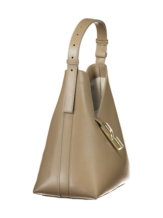 Leather Women's Handbag / Shoulder Bag Beige