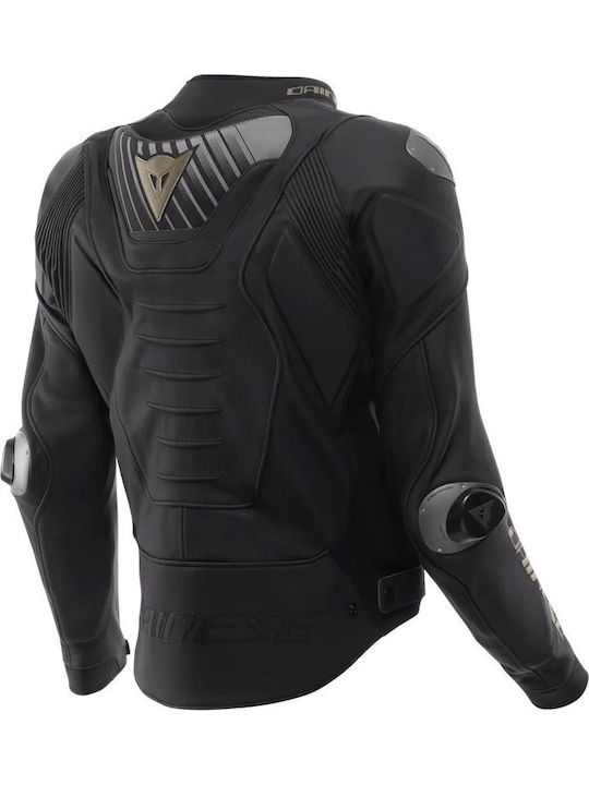 Dainese Super Speed 5 Leather Men’s Winter Riding Jacket Black / Black / Gold Dainese Super Speed 5 Leather Men’s Winter Riding Jacket Black / Black / Gold