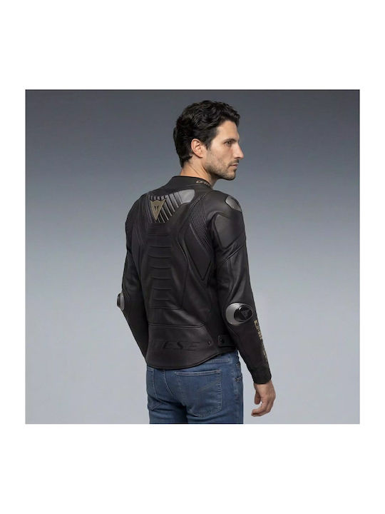 Super Speed 5 Winter Men's Riding Jacket Leather Black / Black / Gold