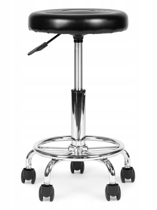 Taburet De Birou Rotund Negru 33.5x33.5x47cm