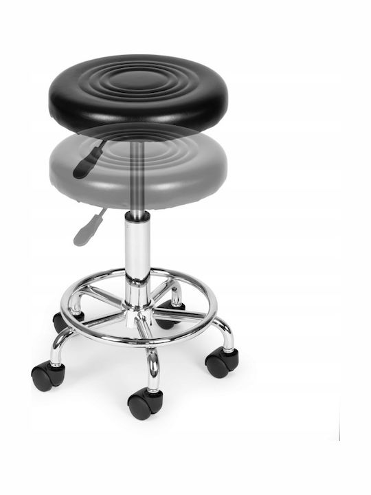 Taburet De Birou Rotund Negru 33.5x33.5x47cm