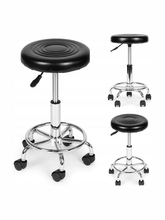 Taburet De Birou Rotund Negru 33.5x33.5x47cm