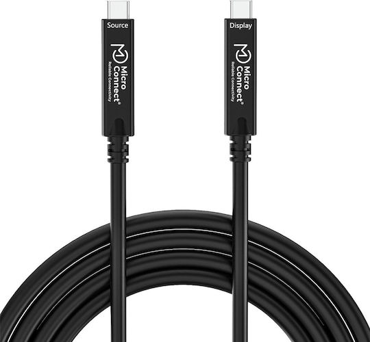 Microconnect Video Cable USB-C male - USB-C 60W Μαύρο 10m MC-USB3.2CC10-8K-OP