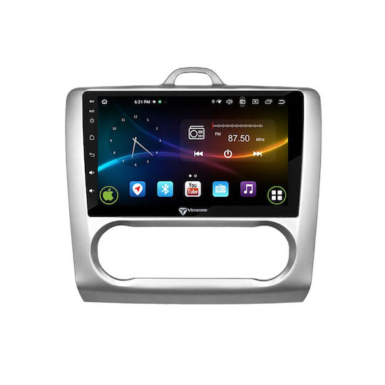 VenCore Auto-Audiosystem für Ford Focus 2004-2015 mit A/C Bluetooth USB AUX Eingebautes Wi-Fi GPS Apple CarPlay Android Auto mit 9 Zoll Touchscreen