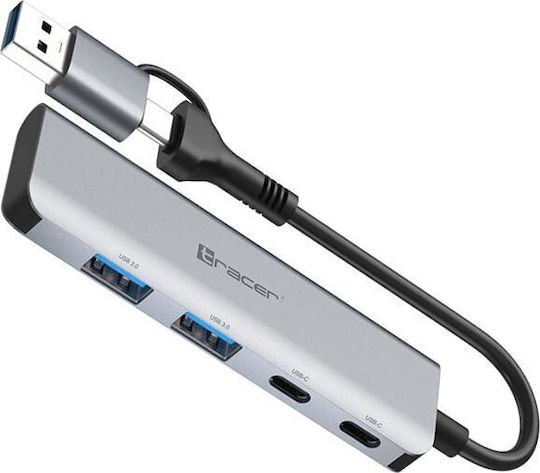 Tracer Hub 4 Θυρών με σύνδεση USB-A / USB-C